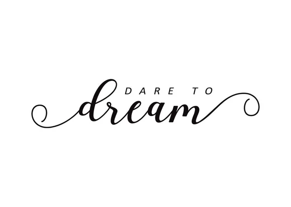 Dare Dream Words Typography Concept Dare Dream Motivational Quote Colorful — Stock Vector
