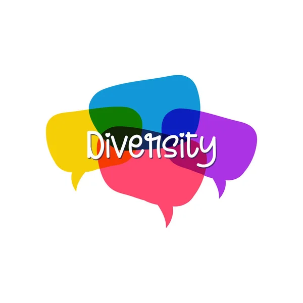 Diversity Diversity Diverzita Řečové Bubliny Rozmanitost Moderní Kaligrafie — Stockový vektor