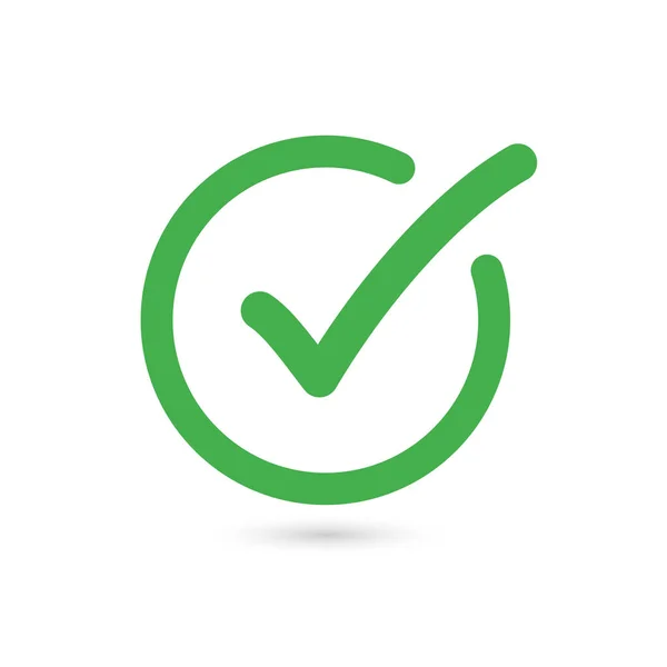 Icono Verificación Verde Lista Verificación Icono Botón Marque Marca Cartel — Archivo Imágenes Vectoriales