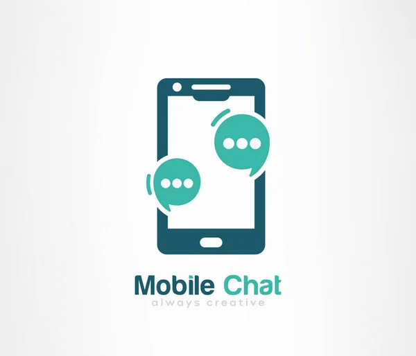Phone Chat Logo Mobile Chat Icon Vector — Stock Vector