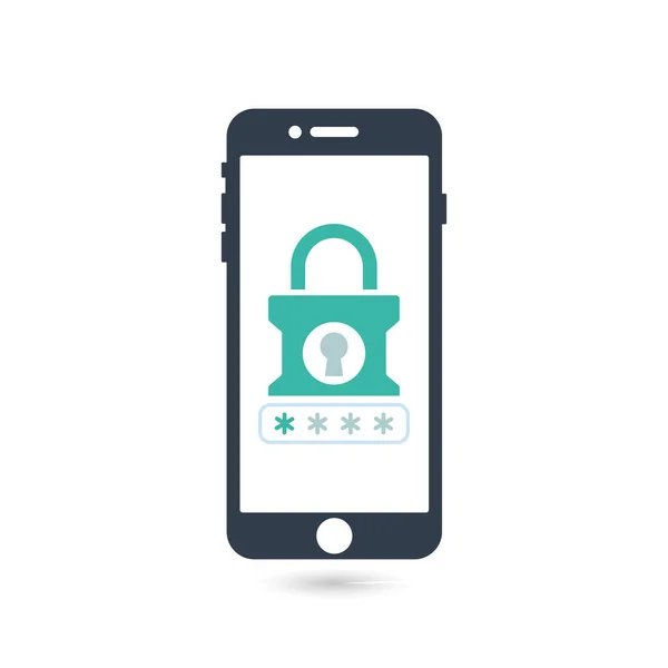 Ícone Escudo Verificação Antivírus Proteção Móvel Telefone Seguro — Vetor de Stock