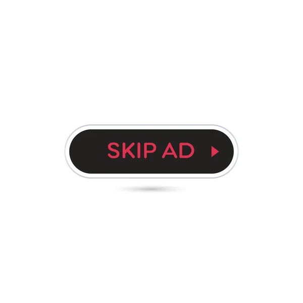 Pular Botão Anúncio Modelo Vetor Sinal Skip — Vetor de Stock