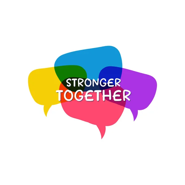 Wytrzyj Się Tommy Stronger Together Bańce Mowy Stronger Together Nowoczesna — Wektor stockowy
