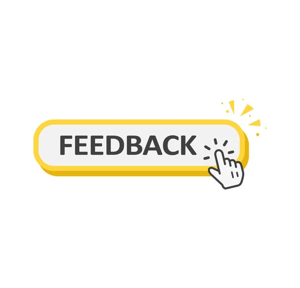 Feedback Button Isolated White Background — Stock Vector