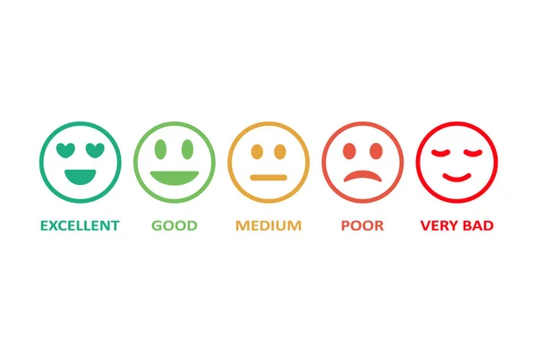 Smiley Emoticon Outline Vector Icon Set Emotion Happy Sad Face — Stock Vector