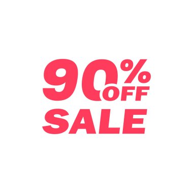 % 90 indirimli ikon, etiket ya da etiket satışı. İndirim rozeti veya çıkartma tasarımı