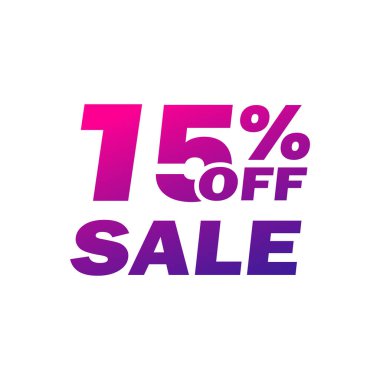 % 15 indirim ikonu, etiket ya da etiket satışı. İndirim rozeti veya çıkartma tasarımı