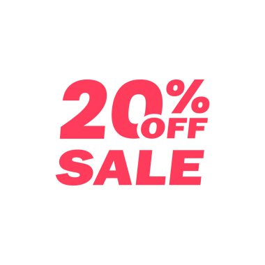 % 20 indirim ikonu, etiket ya da etiket satışı. İndirim rozeti veya çıkartma tasarımı