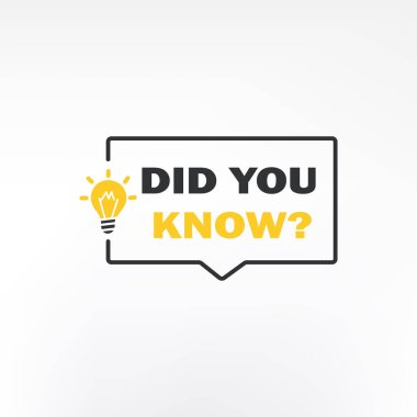 Ampul ve ışınlı etiket tasarımını biliyor muydun? Logo tasarımı. Vektör illüstrasyonu 