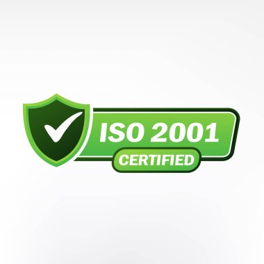 ISO 3166 sertifikalı rozet, ikon. Sertifika damgası. Düz tasarım vektör çizimi