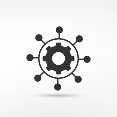 Proje yönetimi vektör simgesi. Mobil konsept ve web tasarımı için düz işaret