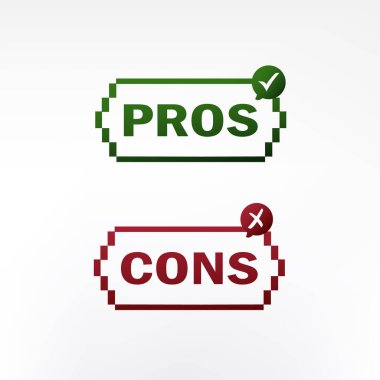 Not analizinin artıları ve eksileri kırmızı sol yeşil sağ baloncuk mesajı. İş planlamasında avantajların ve dezavantajların basit bir kavramı 