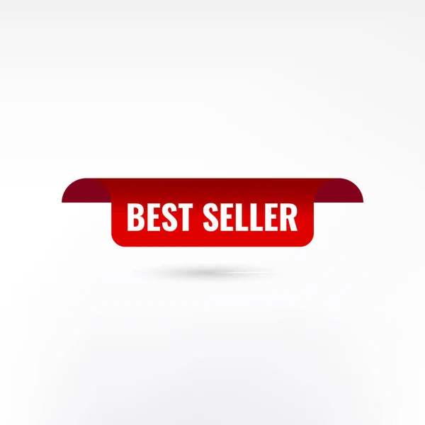 Найкращий Продавець Red Label Червона Веб Стрічка — стоковий вектор