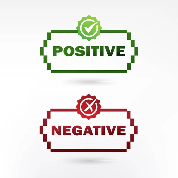 Positieve Negatieve Sticker Pictogram Illustratie — Stockvector
