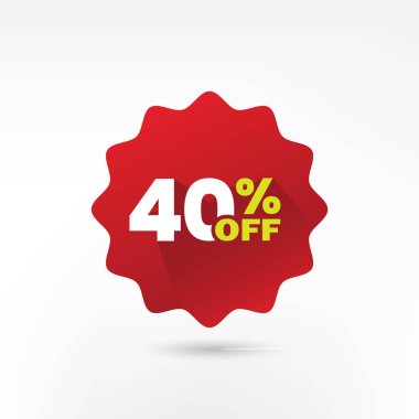 Özel tekliflerin birası. Fiyatta indirim% 40. İndirim teklifi fiyat etiketi, perakende reklam kampanyası sembolü,% 40 satış promosyonu düz simgesi