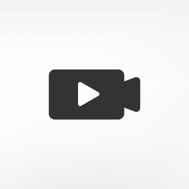 Video simgesi vektörü. Video kamera vektörü. Oyuncu sembolü. Mobil konsept ve web tasarımı için doğrusal biçim işareti.