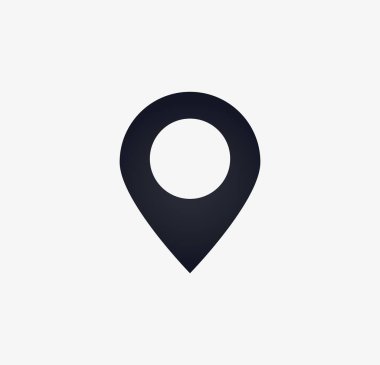 Harita Pin simgesi beyaz arkaplanda izole edildi