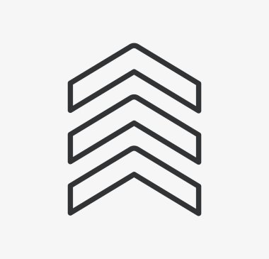  Chevron icon isolated on White background 