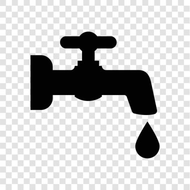 Şeffaf ızgarada su musluğu simgesi