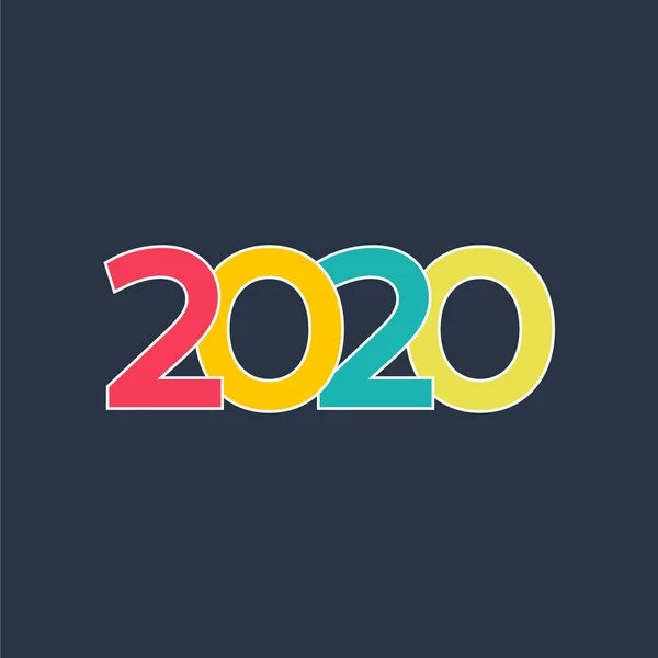 Números Tipografía 2020 Para Web Aplicaciones — Vector de stock