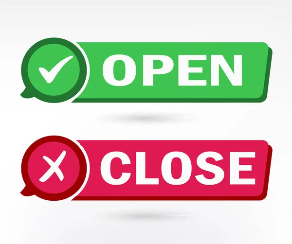 Open Close Icon Button Open Close Label Sticker Icon Illustration — Stock Vector
