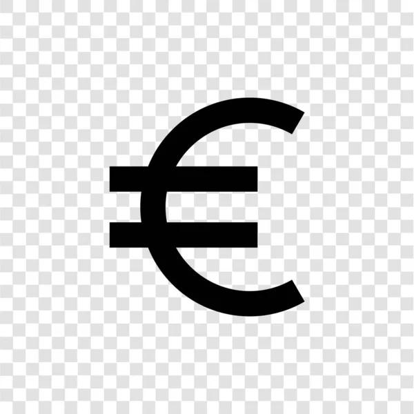 Euro Moneta Icona Griglia Trasparente — Vettoriale Stock