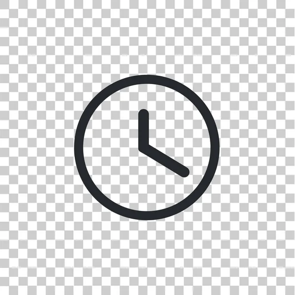Horloge Icône Vecteur Grille Transparente — Image vectorielle