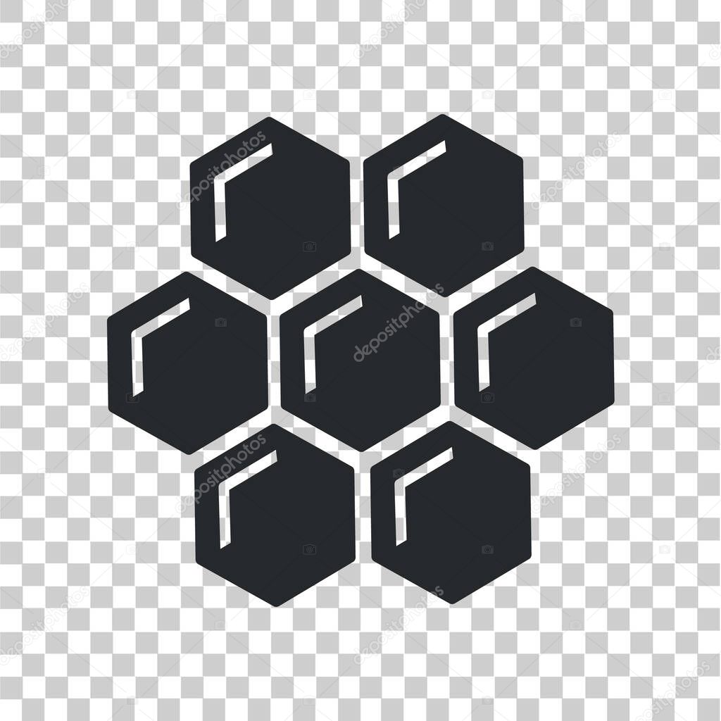 Honeycomb Icon. Beekeeping icon vector transparent grid.