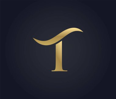  T dalgası logosu. Zarif harf logosu