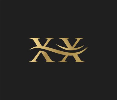 Harf XX dalga logosu. şık lüks logo