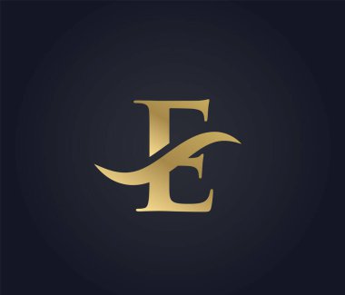 E dalgası logosu. şık lüks logo