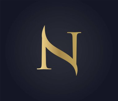 Harf N dalgası logosu. şık lüks logo