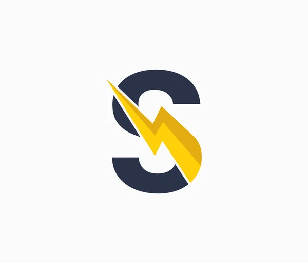 S能源标志 字母S电标识 字母S闪电功率图标 — 图库矢量图片