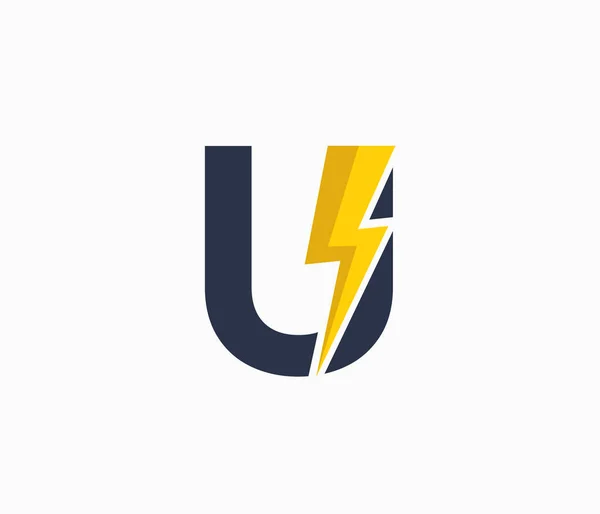 Energy Logo Buchstabe Elektrizitätslogo Buchstabe Bolzen Power Symbol — Stockvektor