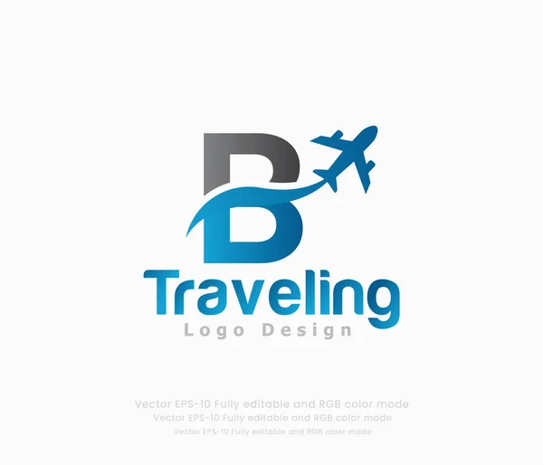 Lettre Logo Voyage Logo Avion — Image vectorielle