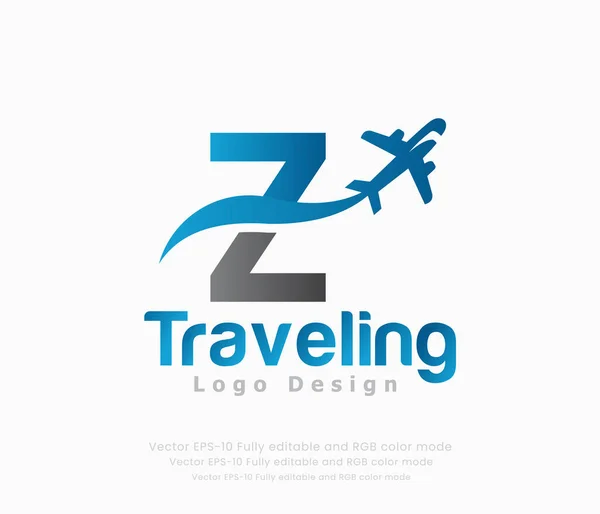 Γράμμα Ταξιδιωτικό Λογότυπο Λογότυπο Αεροπλάνου — Διανυσματικό Αρχείο