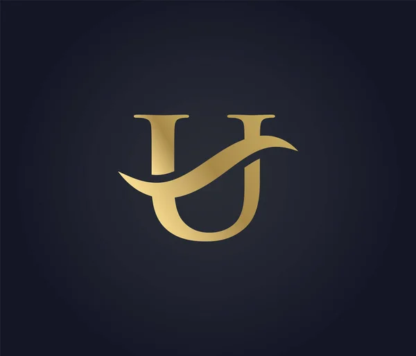 Dalgası Logosu Zarif Harf Logosu — Stok Vektör