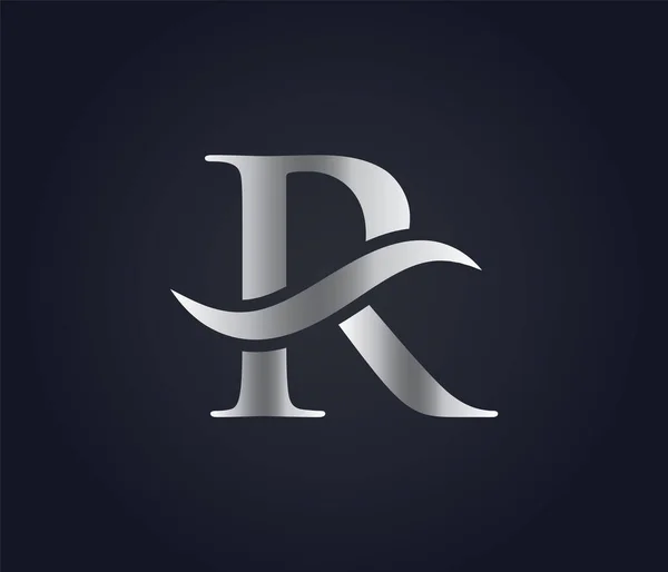 Логотип Буквы Волны Элегантный Логотип — стоковый вектор