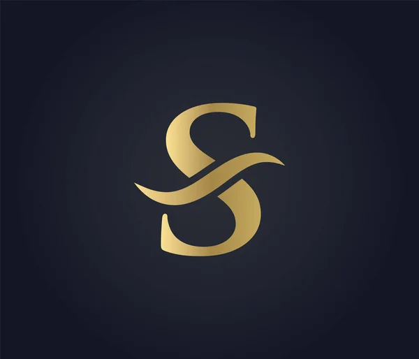 Buchstabe Wave Logo Stylisches Luxus Logo — Stockvektor