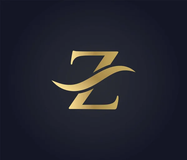 Z波のロゴを書きました スタイリッシュなラグジュアリーロゴ — ストックベクタ