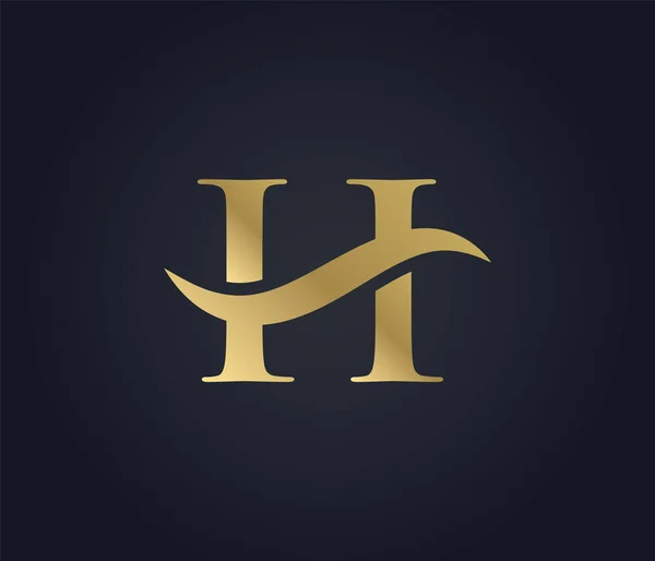 Carta Onda Logo Logotipo Luxo Elegante — Vetor de Stock