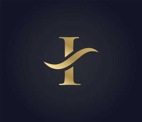 Levél Integetni Logo Stílusos Luxus Logó — Stock Vector