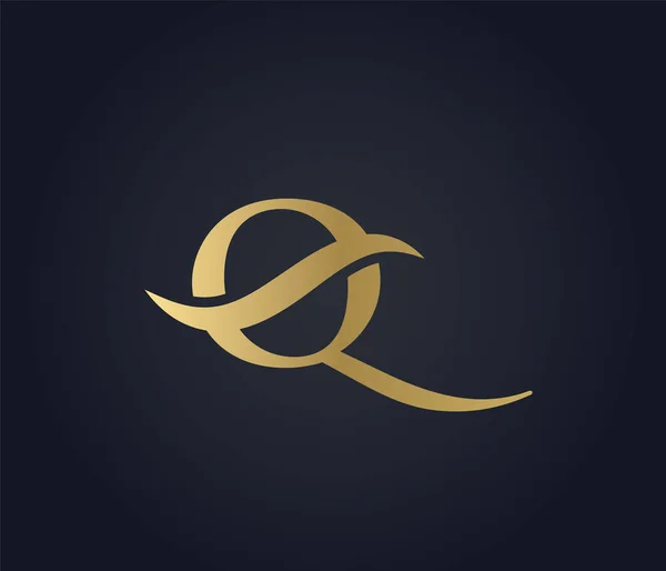 字母Q波浪标志 时尚奢华的标志 — 图库矢量图片