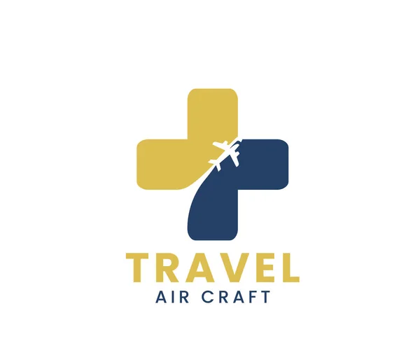 Reiselogo Touren Und Reise Logo Mit Einem Flugzeug — Stockvektor