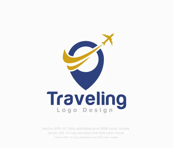 Travel Logo Tours Travel Logo Airplane — Stock Vector