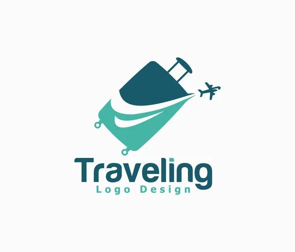 Λογότυπο Ταξιδιού Ταξιδιωτικό Και Τουριστικό Λογότυπο Αεροπλάνο — Διανυσματικό Αρχείο