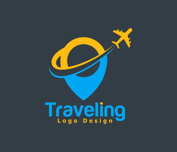 Traveling Logo Travel Tour Logo Airplane — Stock Vector