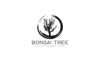  Bonsai ağacı logosuyla fırça darbesi