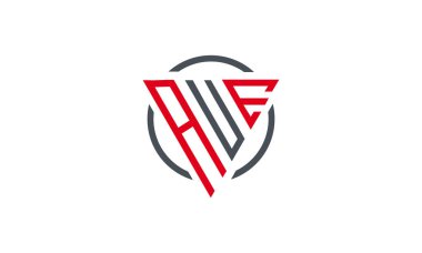  AUE üçgeni modern logo Beyaz zemin üzerinde kırmızı gri renk izole 