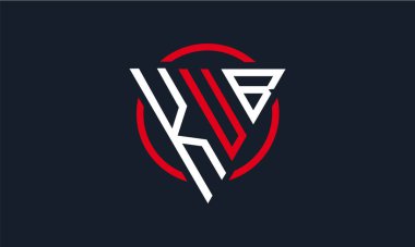  Siyah arkaplanda KUB üçgeni modern logo kırmızı ve beyaz renk